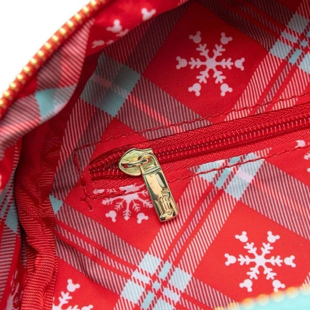 Disney Mickey Mouse Aqua and Brown Elf Backpack with Holiday Hat - Picture 6 of 9